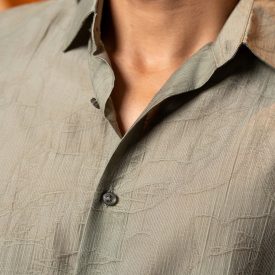 Leo George men's short sleeve shirt 052878 - Green