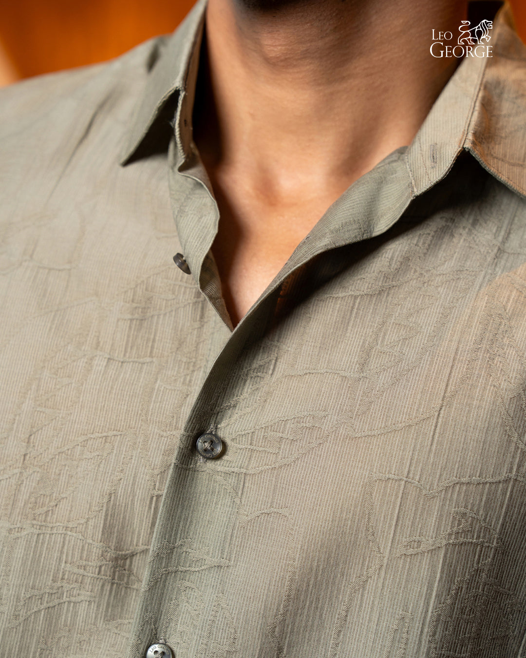 Leo George men's short sleeve shirt 052878 - Green