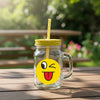 Glass Jar with smile face