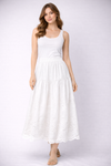 Eyelet Embroidered Flared Midi Skirt for girls