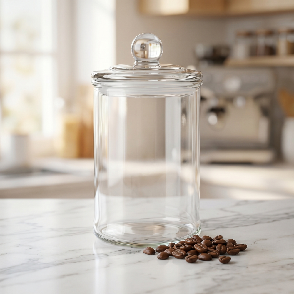 Medium Clear Glass Storage Jar – main product image