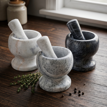 Stone Mortar & Pestle Set for Grinding Spices — Heavy-Duty Kitchen Grinder