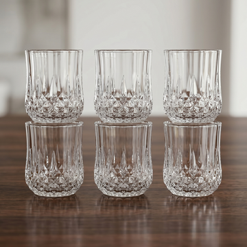 Clear Glass Tumbler Drinking Set — Elegant Glassware for Home & Dining