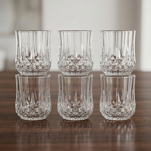 Clear Glass Tumbler Drinking Set — Elegant Glassware for Home & Dining