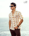 Leo George men's printed short sleeve shirt 053698 - cream print