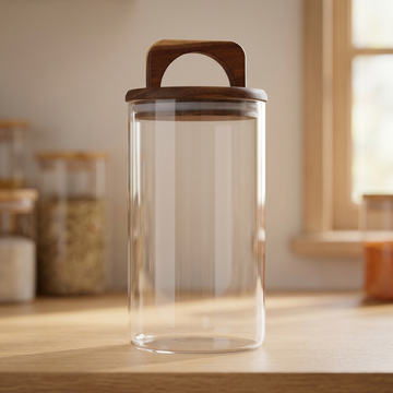Glass Storage Jar – Large Airtight Glass Jar for Kitchen & Pantry