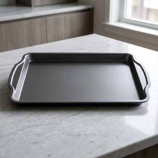 Rectangular Black Baking Tray with Side Handles