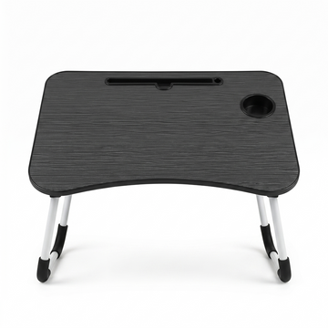 Black Folding Laptop Desk with Cup Holder