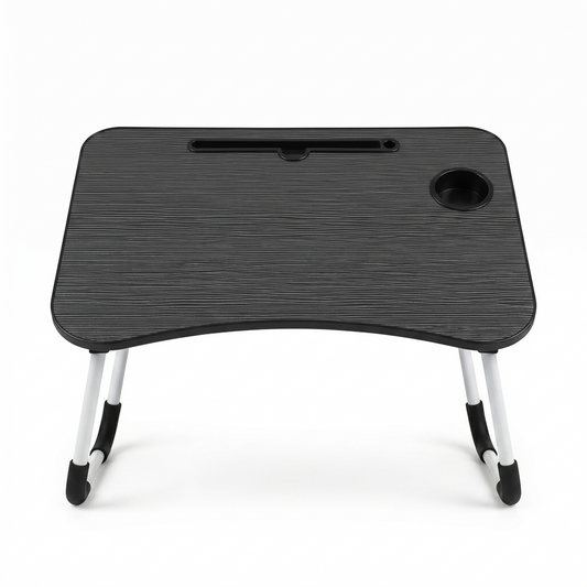 Black Folding Laptop Desk with Cup Holder