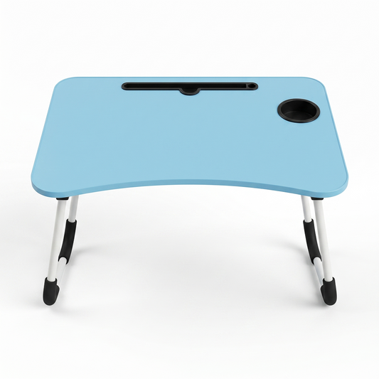 Black Folding Laptop Desk with Cup Holder