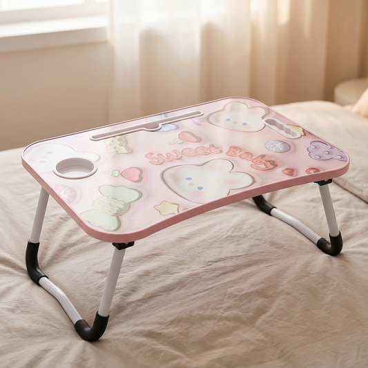 Printed Folding Lap Desk with Cup Holder