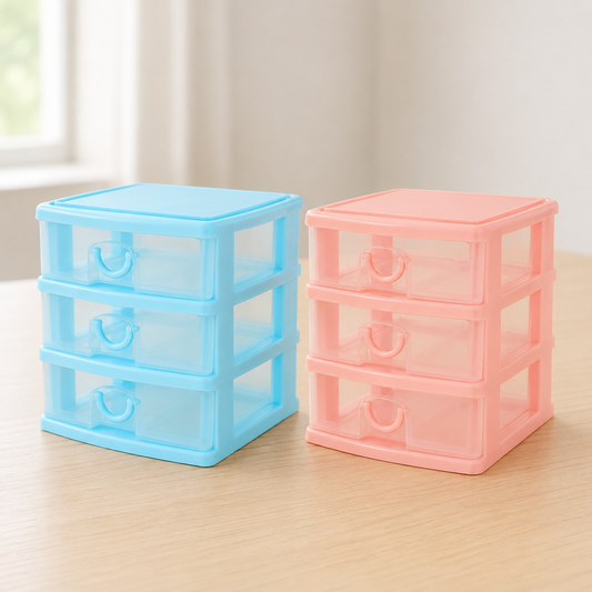 Compact Three-Drawer Storage Organiser main product view
