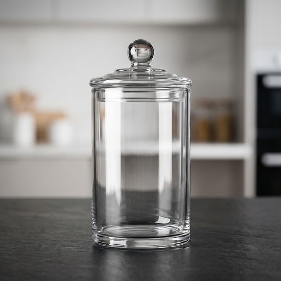 Mini Clear Glass Storage Jar – main product image