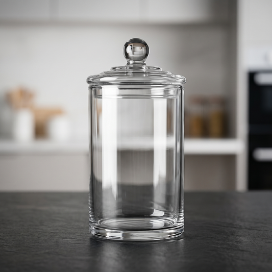 Mini Clear Glass Storage Jar – main product image