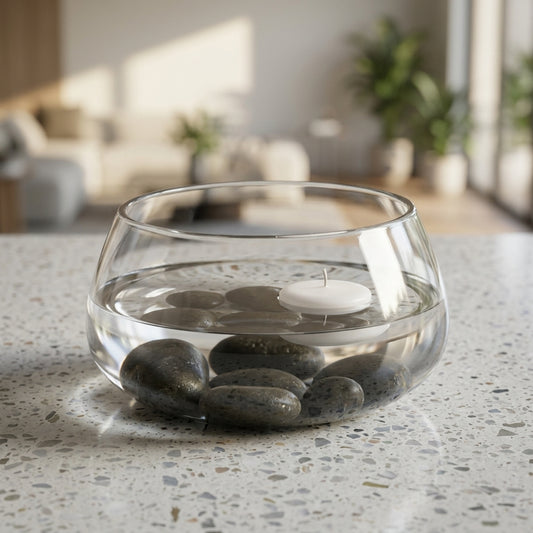 Decorative glass serving bowl for dining and display