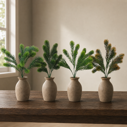 Decorative artificial pine stem for home arrangements