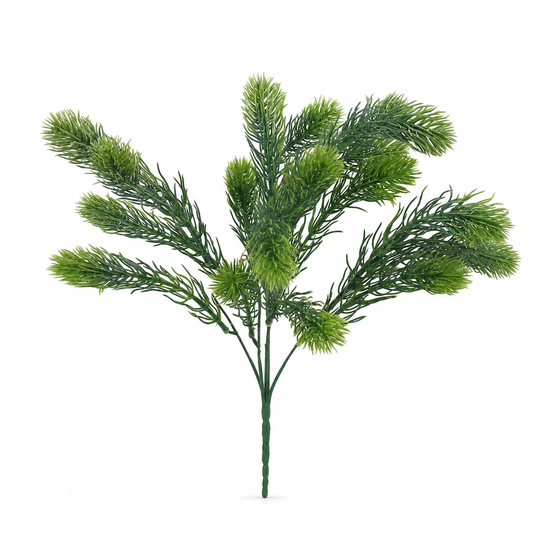 Decorative artificial pine stem in dark green