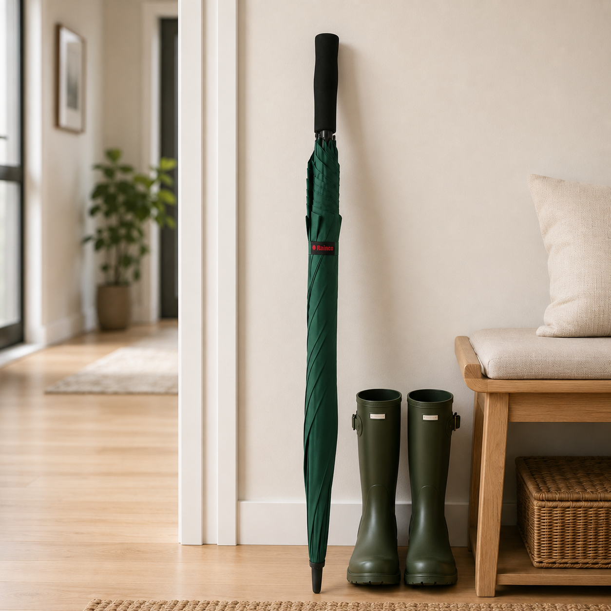 Premium long-handle rain umbrella product view
