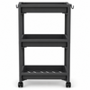 Gray slim three-tier rolling storage trolley with wheels