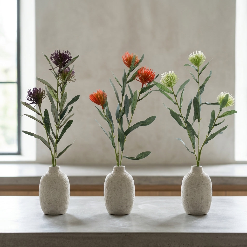 Artificial gum flower branch for tall arrangements