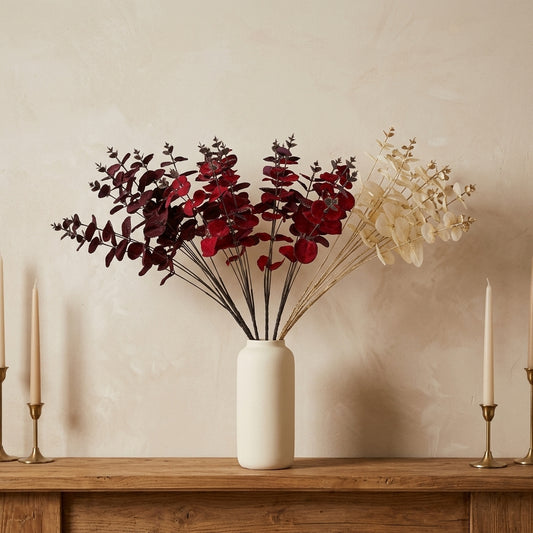 Artificial eucalyptus decorative stem for vase styling