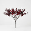 Artificial eucalyptus decorative stem in maroon