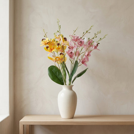 Artificial orchid flower stem for interior decoration