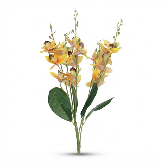 Artificial orchid flower stem in orange