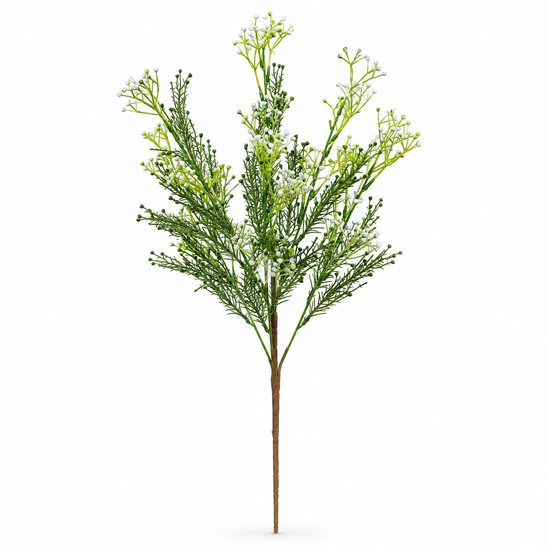Artificial wild bud flower spray in light green