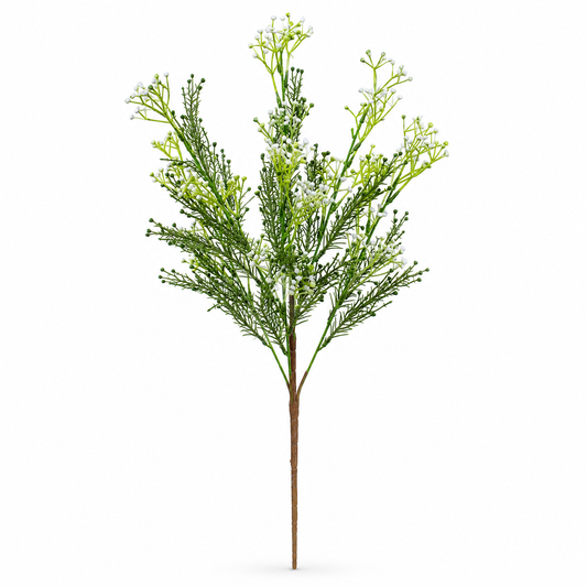 Artificial wild bud flower spray in light green
