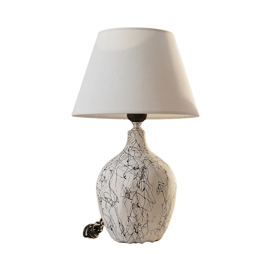 Large Ceramic Table Lamp with Empire Shade