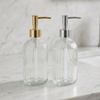 Ribbed Clear Glass Soap Dispenser