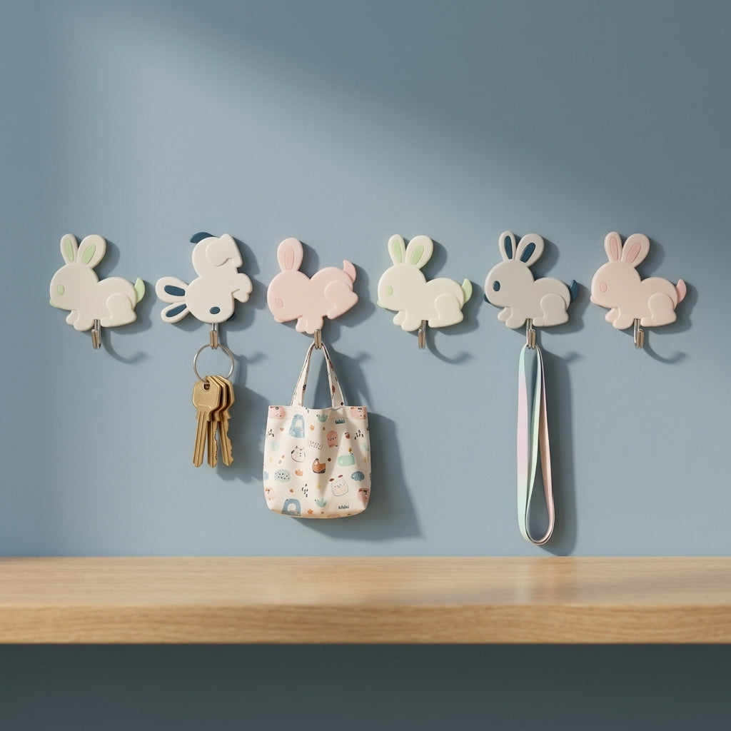 Cute rabbit wall hook for kids room organisation