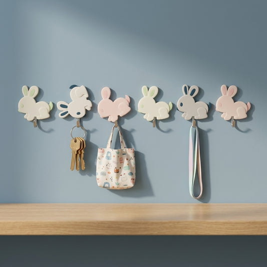 Cute rabbit wall hook for kids room organisation