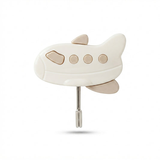 Compact decorative wall hook in cream
