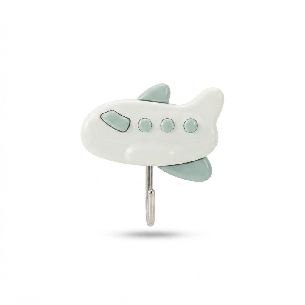 Compact decorative wall hook in green