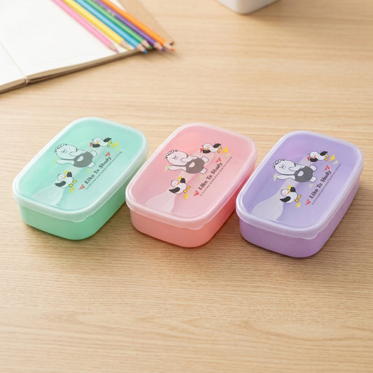 Compact colourful lunch box for school or work