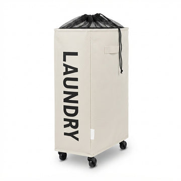 Slim laundry hamper in white for compact spaces