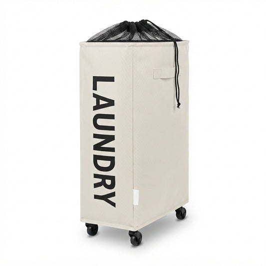 Slim laundry hamper in white for compact spaces