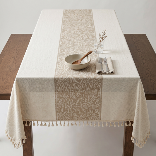 Floral Rectangular Tablecloth – Woven Fabric, 280x140cm