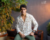 Leo George men's printed long sleeve shirt 052877 - Brown