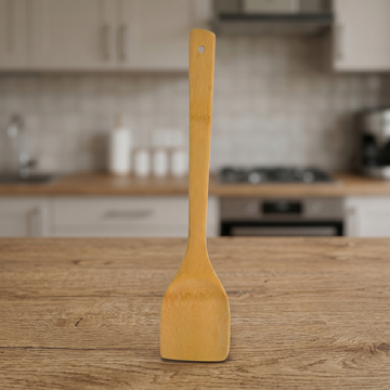 Bamboo Flat Spoon – Eco-Friendly Wooden Cooking Spatula for Kitchen