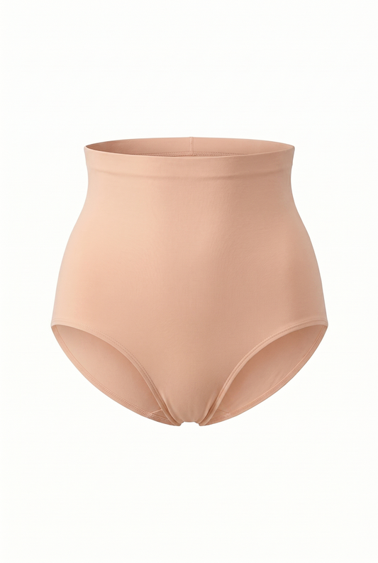 Cream 2X high-waist shaping briefs