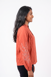 Women's Long Sleeve V-Neck Blouse
