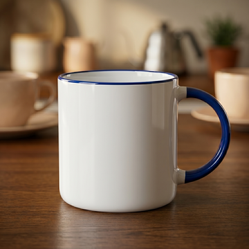 Round Ceramic Mug with Short Handle