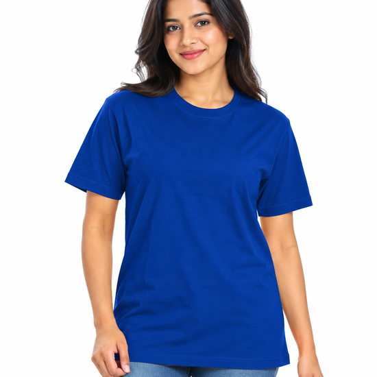 Everyday Co Women's Classic Crew Neck Solid Cotton T-Shirt - Front View (Photo 1)