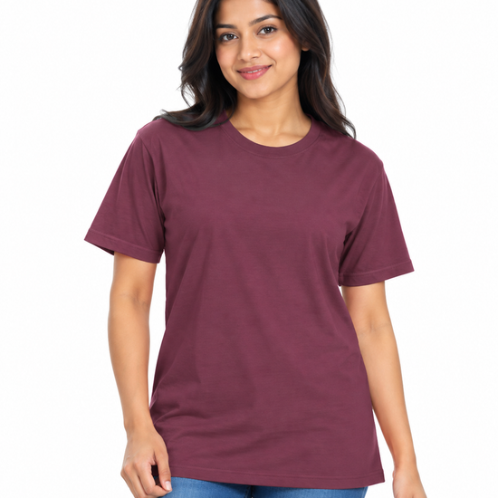 Everyday Co Women's Classic Crew Neck Solid Cotton T-Shirt - Front View (Photo 2)