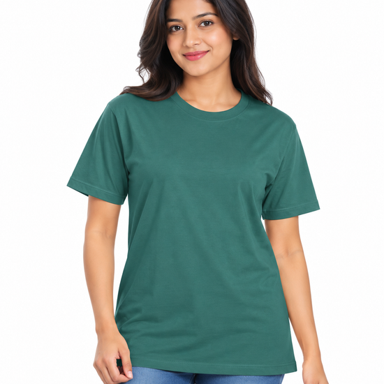 Everyday Co Women's Classic Crew Neck Solid Cotton T-Shirt - Front View (Photo 3)