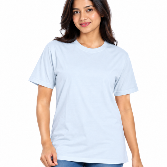 Everyday Co Women's Classic Crew Neck Solid Cotton T-Shirt - Front View (Photo 5)