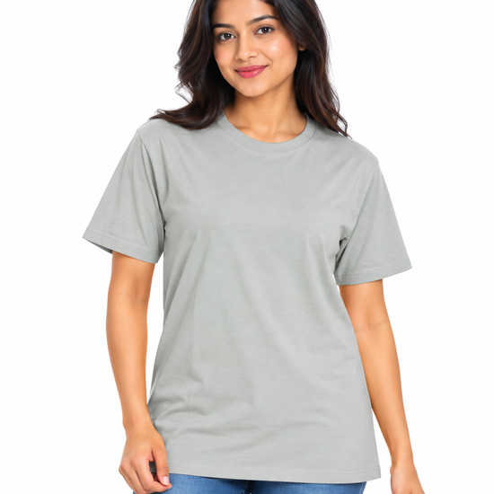 Everyday Co Women's Classic Crew Neck Solid Cotton T-Shirt - Front View (Photo 6)